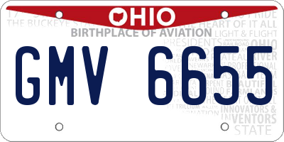 OH license plate GMV6655