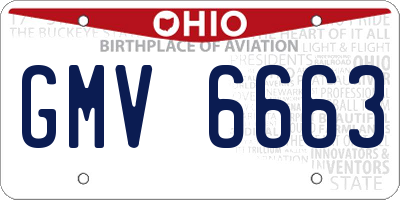 OH license plate GMV6663