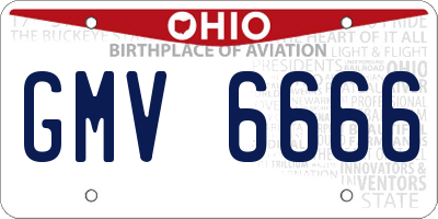 OH license plate GMV6666