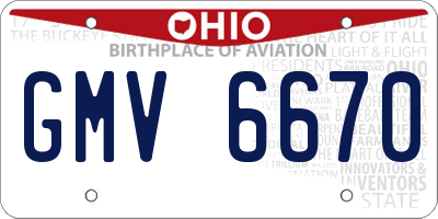 OH license plate GMV6670