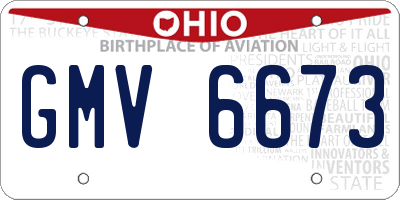OH license plate GMV6673