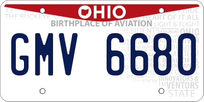 OH license plate GMV6680