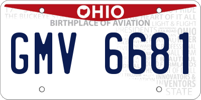 OH license plate GMV6681