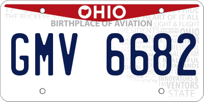 OH license plate GMV6682