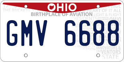 OH license plate GMV6688