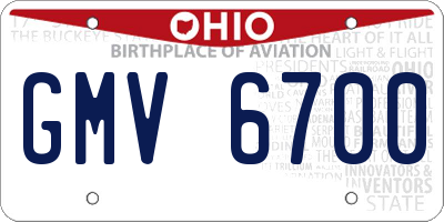 OH license plate GMV6700