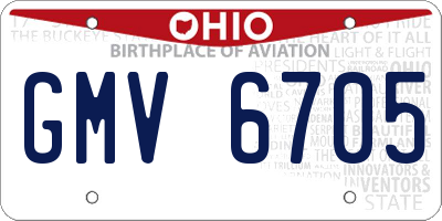 OH license plate GMV6705