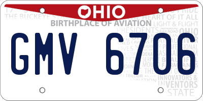 OH license plate GMV6706