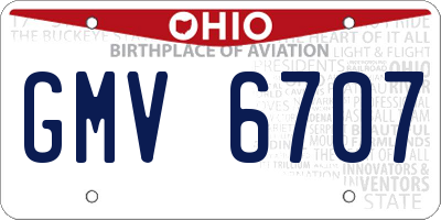 OH license plate GMV6707