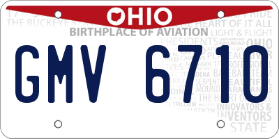 OH license plate GMV6710