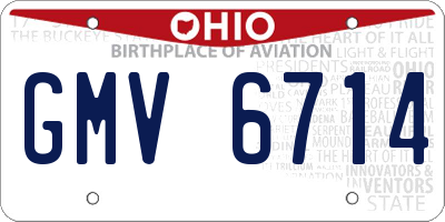 OH license plate GMV6714