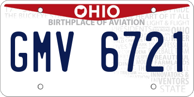 OH license plate GMV6721