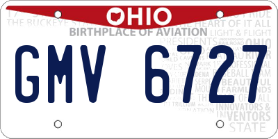 OH license plate GMV6727