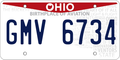 OH license plate GMV6734