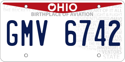 OH license plate GMV6742