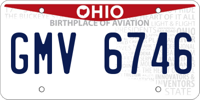 OH license plate GMV6746