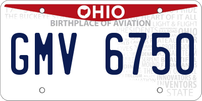 OH license plate GMV6750