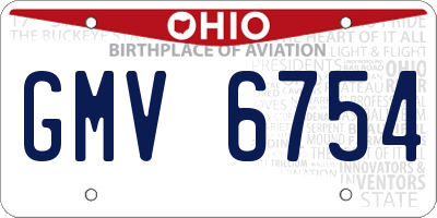 OH license plate GMV6754