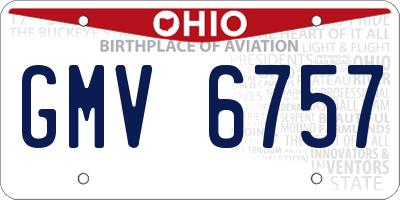 OH license plate GMV6757
