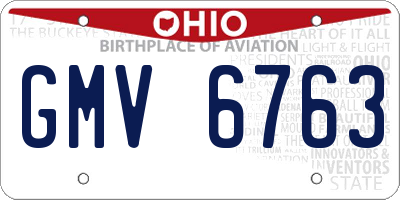 OH license plate GMV6763