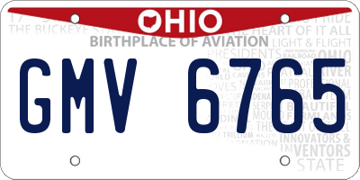 OH license plate GMV6765