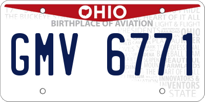 OH license plate GMV6771