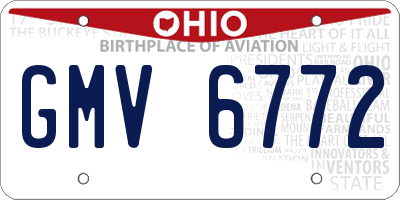 OH license plate GMV6772