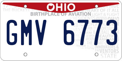 OH license plate GMV6773