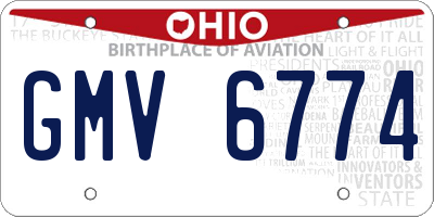 OH license plate GMV6774