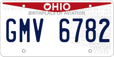 OH license plate GMV6782