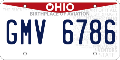 OH license plate GMV6786