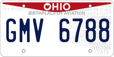 OH license plate GMV6788