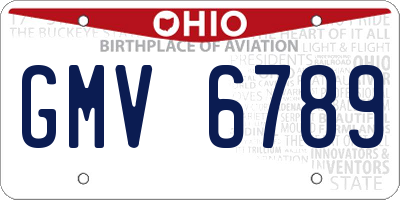 OH license plate GMV6789