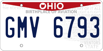 OH license plate GMV6793