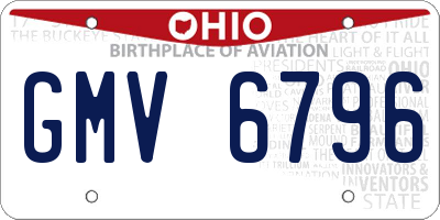 OH license plate GMV6796