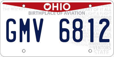 OH license plate GMV6812