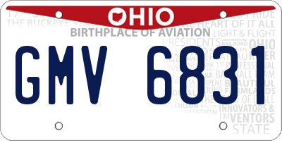 OH license plate GMV6831