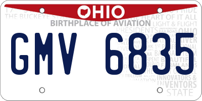 OH license plate GMV6835