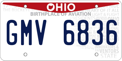 OH license plate GMV6836