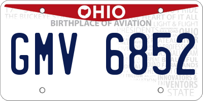OH license plate GMV6852