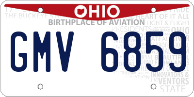 OH license plate GMV6859