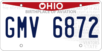 OH license plate GMV6872