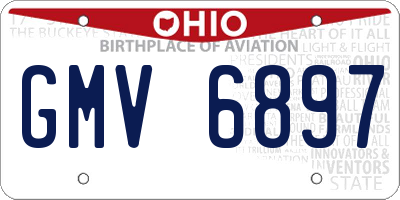 OH license plate GMV6897