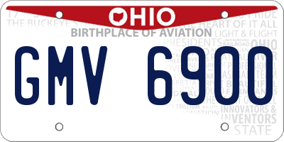 OH license plate GMV6900