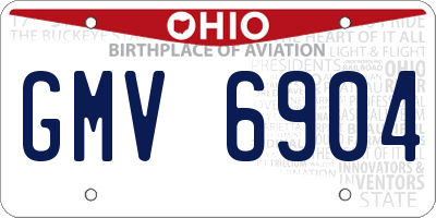 OH license plate GMV6904