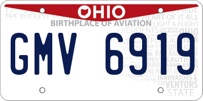 OH license plate GMV6919