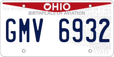 OH license plate GMV6932