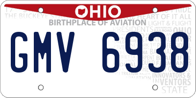OH license plate GMV6938