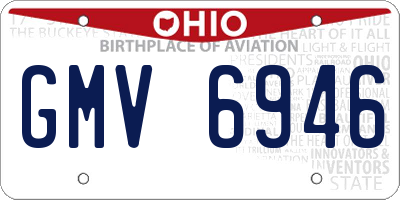 OH license plate GMV6946
