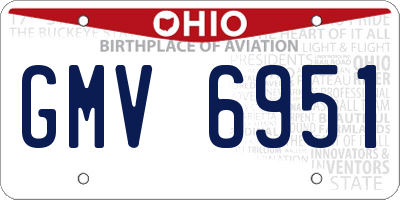 OH license plate GMV6951